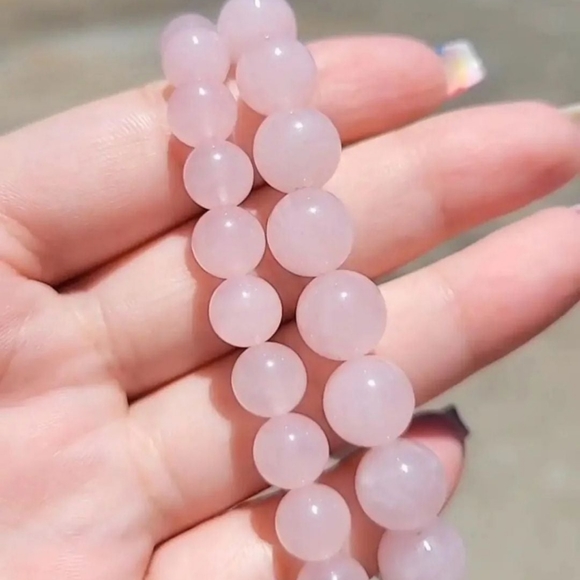 Natural Gemstone Rose Quartz Bracelet - Picture 2 of 7